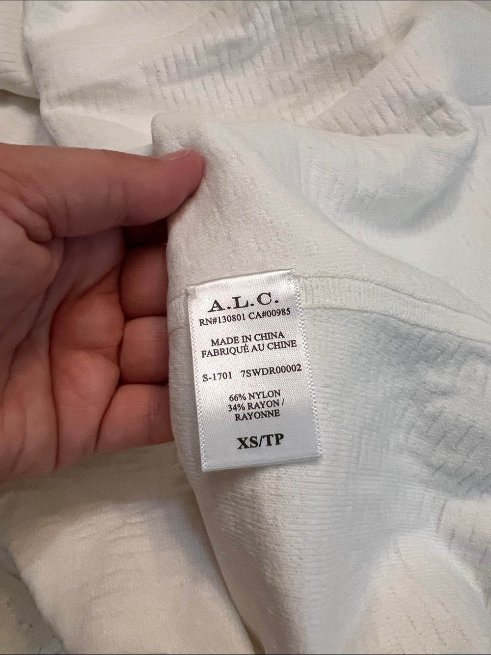 A.L.C. WHITE KNIT STRETCHY SCOOP NECK MIDI DRESS SIZE XS - Picture 9 of 15